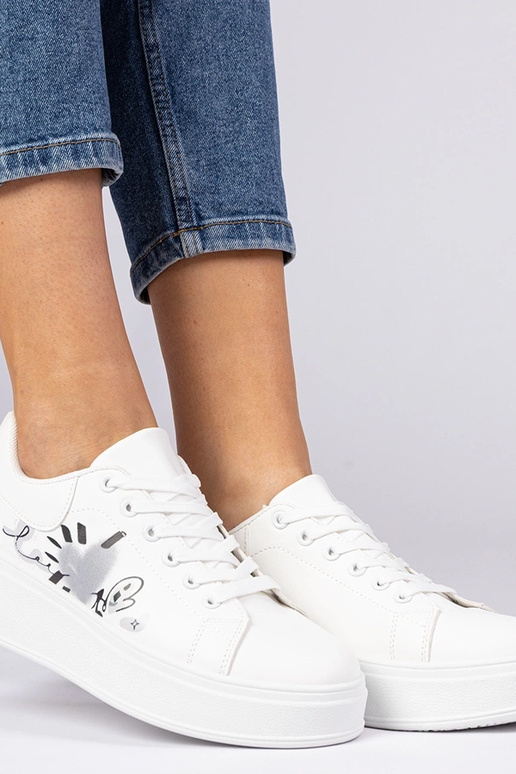 Weiße Damen Sneakers mit Druck Zelinda Weiße Damen Sneakers mit Druck Zelinda