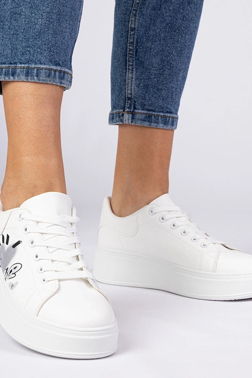 Weiße Damen Sneakers mit Druck Zelinda Weiße Damen Sneakers mit Druck Zelinda