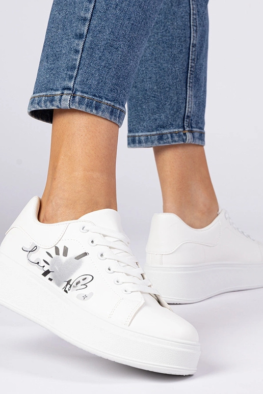 Weiße Damen Sneakers mit Druck Zelinda Weiße Damen Sneakers mit Druck Zelinda