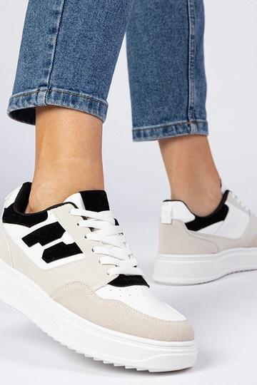 Weiß-schwarze Damen Sneakers Lavria 2