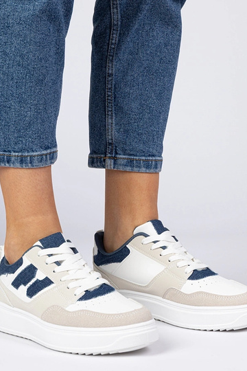 Weiß-blaue Damen Sneakers... 2