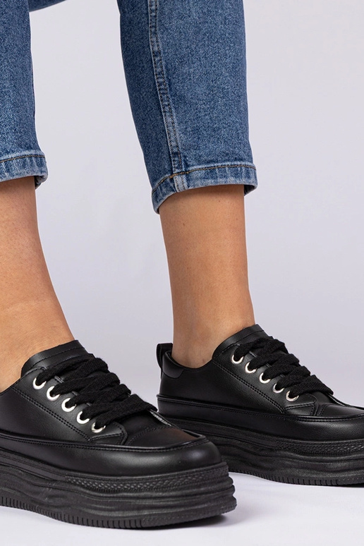 Schwarze Damen Sneakers mit hoher... Schwarze Damen Sneakers mit hoher...