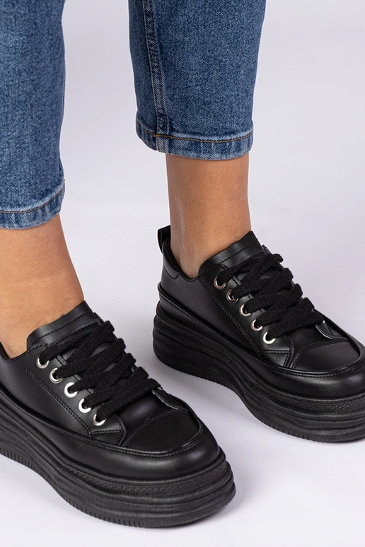 Schwarze Damen Sneakers mit hoher... Schwarze Damen Sneakers mit hoher...