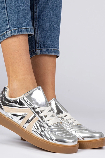 Silberne Damen Sneakers...