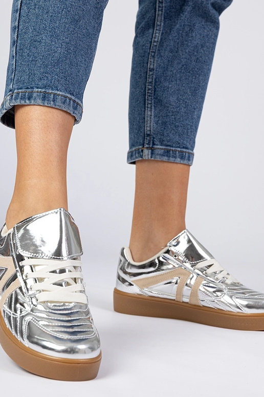 Silberne Damen Sneakers Lack Keyla Silberne Damen Sneakers Lack Keyla