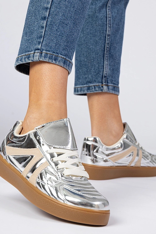 Silberne Damen Sneakers Lack Keyla Silberne Damen Sneakers Lack Keyla