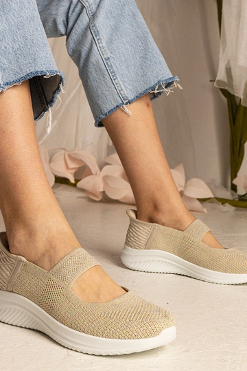 Beige Turnschuhe mit...