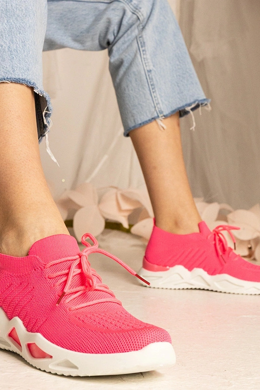 Rosa Sneakers mit Sockenstiefel Miyana Rosa Sneakers mit Sockenstiefel Miyana