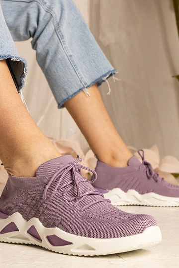 Violette Sneakers mit Sockenstiefel Miyana 2