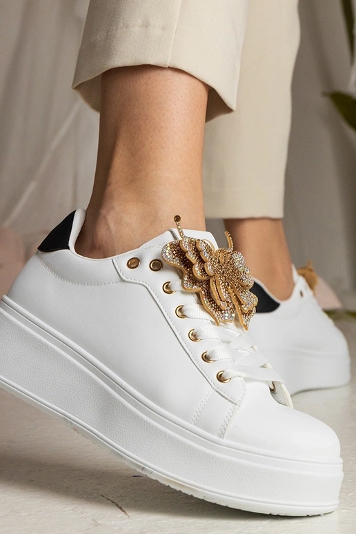 Biało-czarne Sneakers mit...