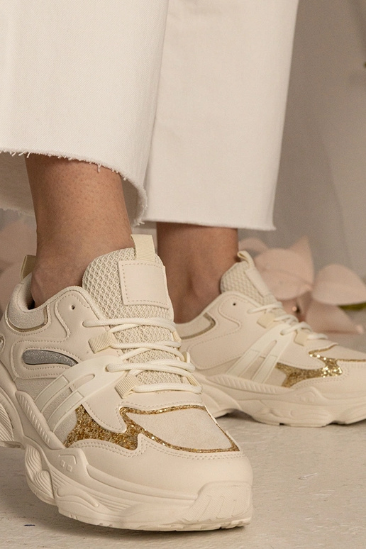 Beige Damen-Sneakers sportlich mit... Beige Damen-Sneakers sportlich mit...