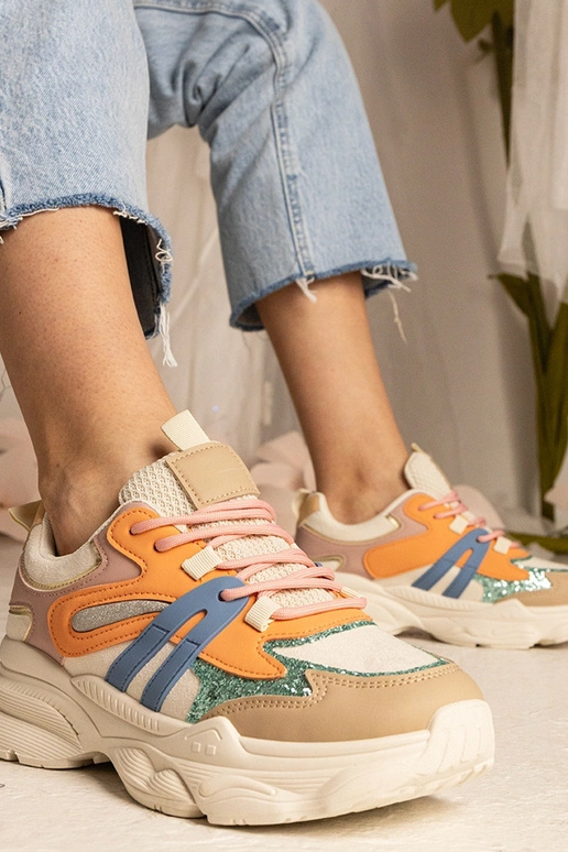 Orange Damen-Sneakers sportlich mit... Orange Damen-Sneakers sportlich mit...