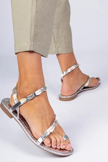 Silberne Damen Sandalen mit... 2
