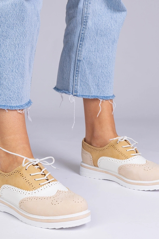 Beige klassische Oxfords, „Toddi"