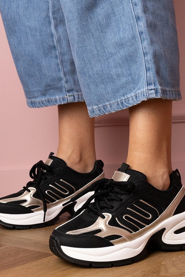 Schwarze Damen-Sneaker mit...