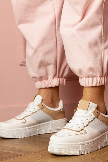 Weiß-beige Damen-Sneaker...