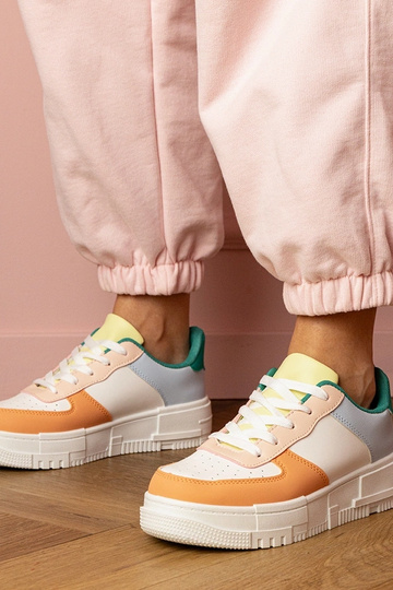 Orange Damen-Sneaker auf Plattform Luneta