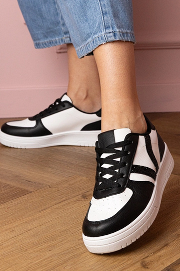 Schwarze Damen-Sneaker mit Glitzerdetails Blona 2
