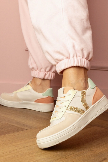 Sandfarbene Damen-Sneaker...