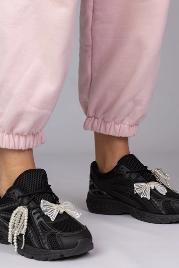 Schwarze Sportschuhe mit abnehmbaren Verzierungen, „Lekrus"