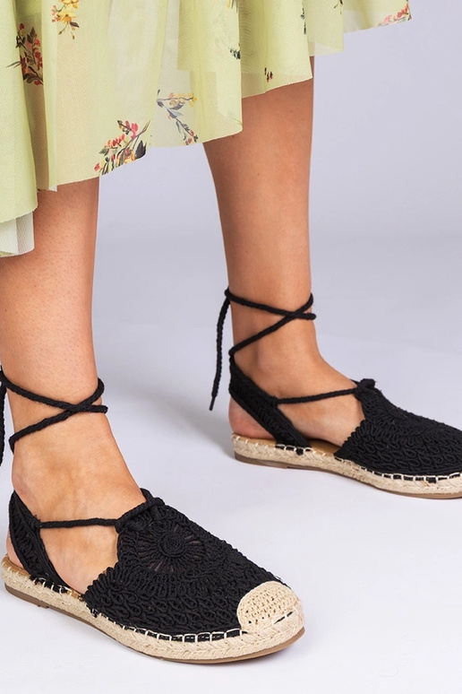 Schwarze Espadrilles Sandalen auf...
