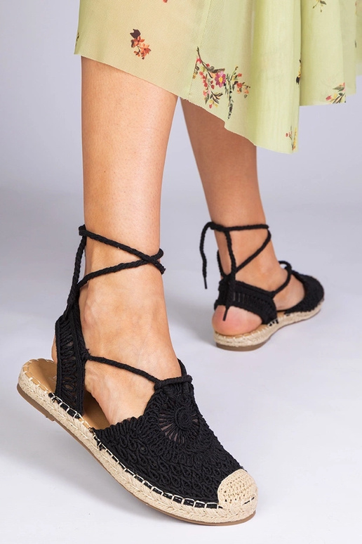 Schwarze Espadrilles Sandalen auf...