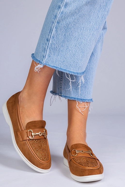 Rote Mokassins aus Kunstleder mit...