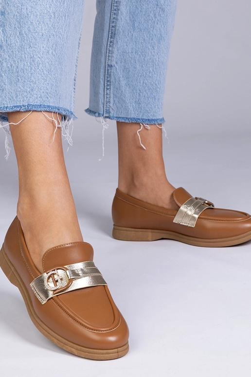 Braune Mokassins aus Eco-Leder mit...