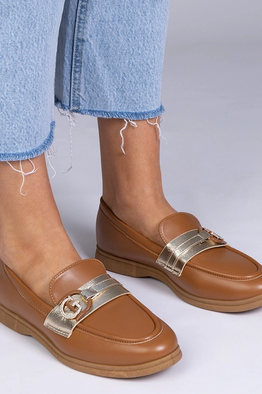 Braune Mokassins aus Eco-Leder mit...