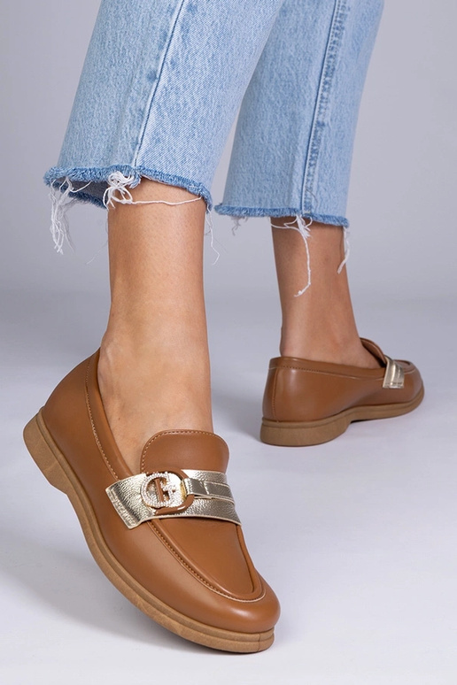 Braune Mokassins aus Eco-Leder mit...