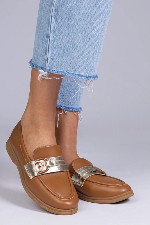 Braune Mokassins aus Eco-Leder mit...