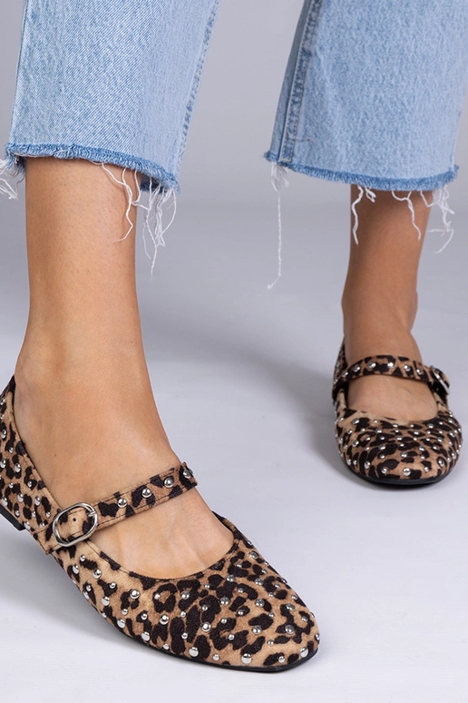 Panter-Muster Ballerinas mit Nieten...