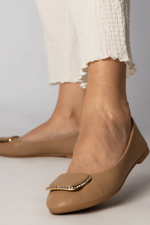 Braune Damen Ballerinas mit...