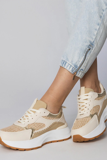 Sandfarbene Sportschuhe mit... 2
