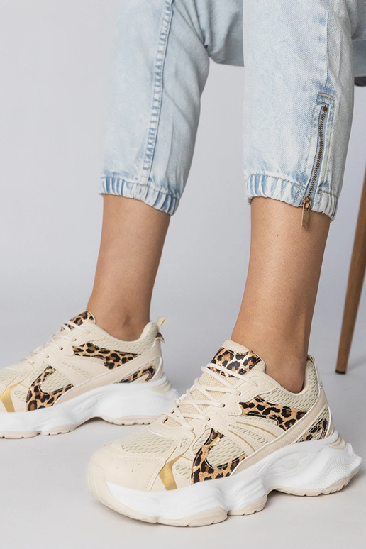 Panther-Print Sportschuhe mit...