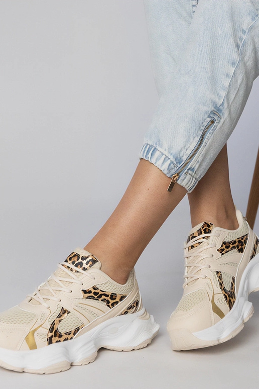 Panther-Print Sportschuhe mit...