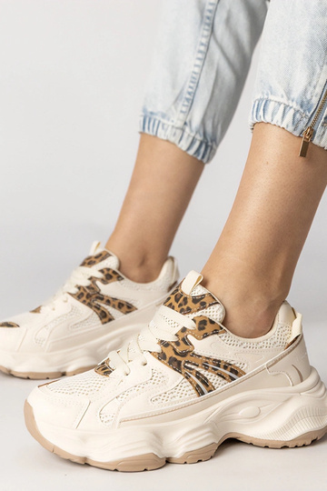 Beige Damen Sneakers mit...