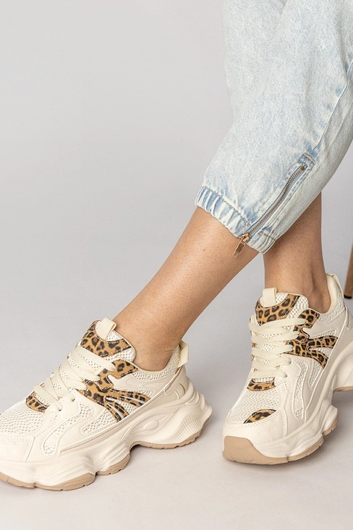 Beige Damen Sneakers mit...