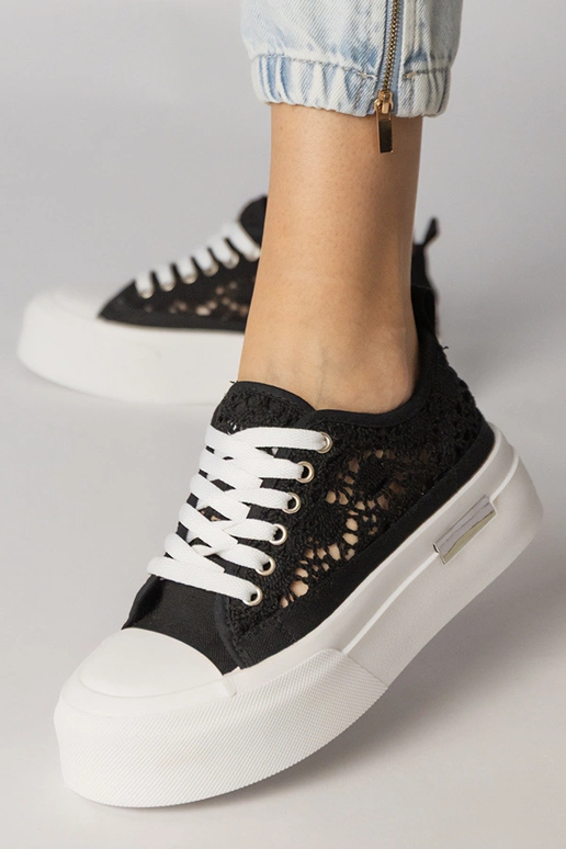 Schwarze luftige Damensportschuhe,...