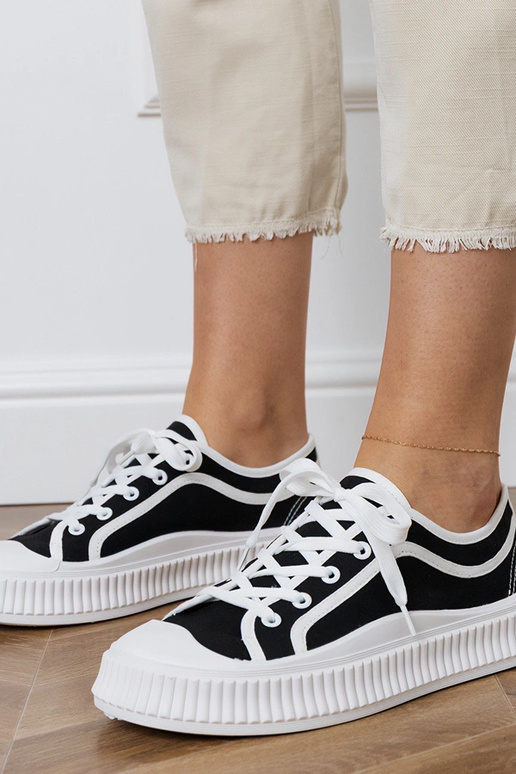 Schwarze Damenplattformschuhe, „Salis"