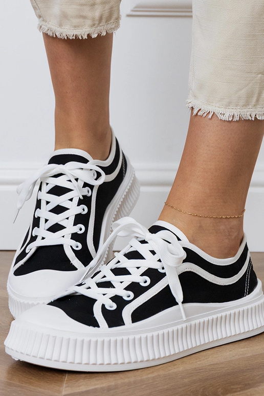 Schwarze Damenplattformschuhe, „Salis"