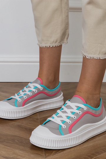 Graue Damenplattformschuhe,...