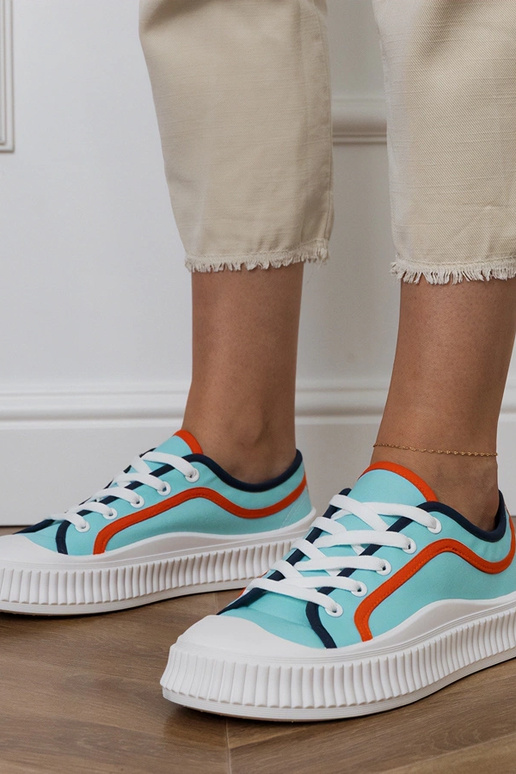 Blaue Damenplattformschuhe, „Salis"