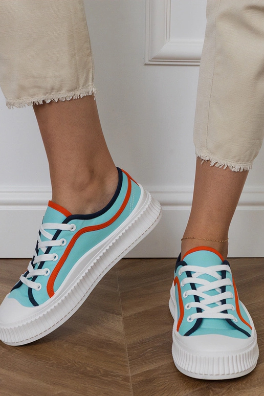 Blaue Damenplattformschuhe, „Salis"