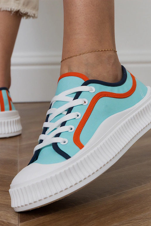 Blaue Damenplattformschuhe, „Salis"