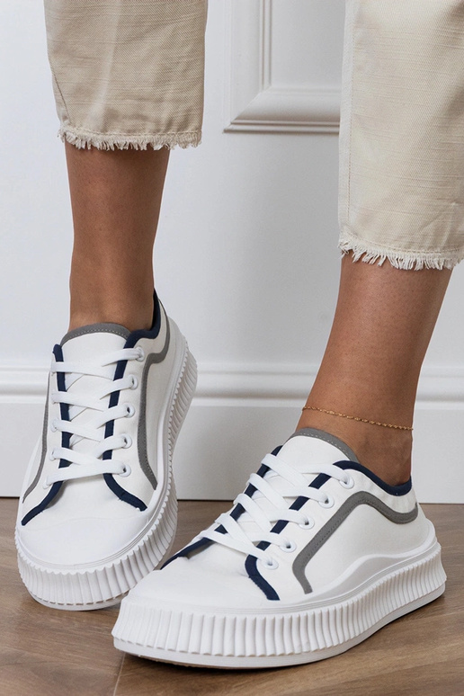 Weiße Damenplattformschuhe, „Salis"