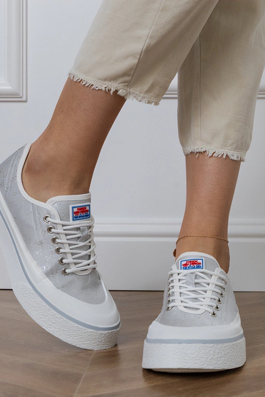 Graue Damenplattformschuhe, „Greta"