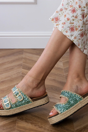 Grüne Espadrilles mit... 2