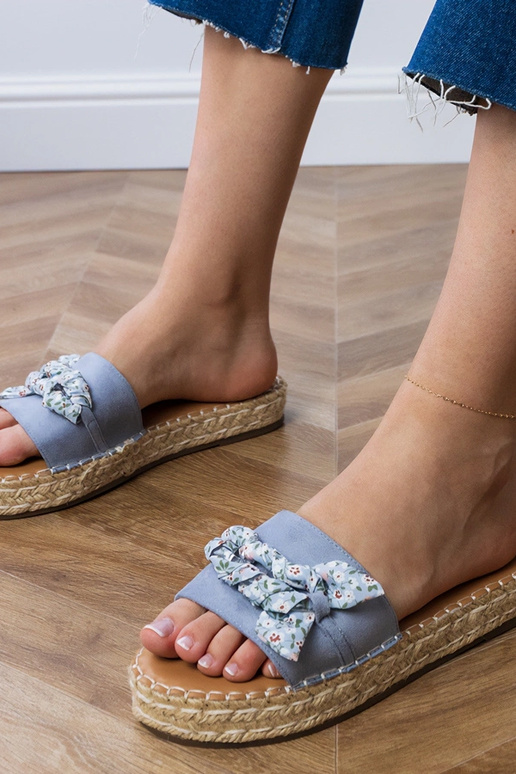 Blaue Espadrilles mit Schleife Kartis