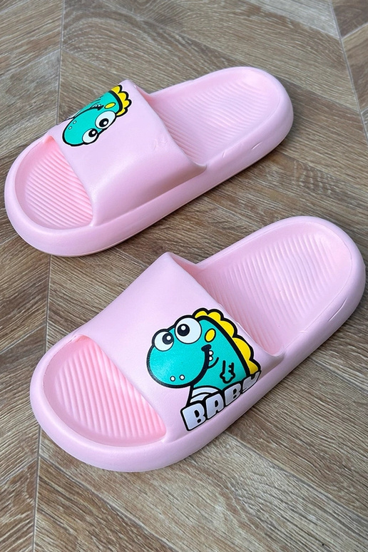 Rosa Kinderpantoletten mit Druck Milos Rosa Kinderpantoletten mit Druck Milos